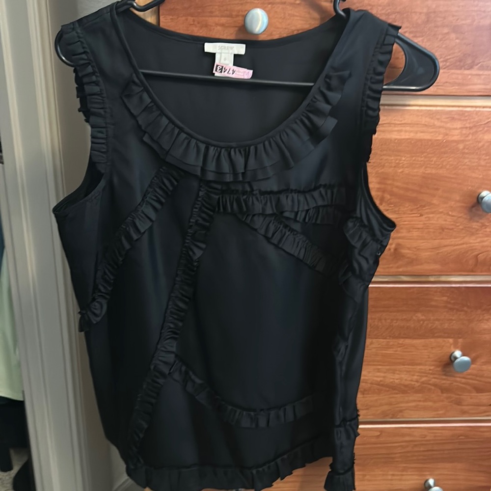 J Crew Black silk sleeveless Top Size 6